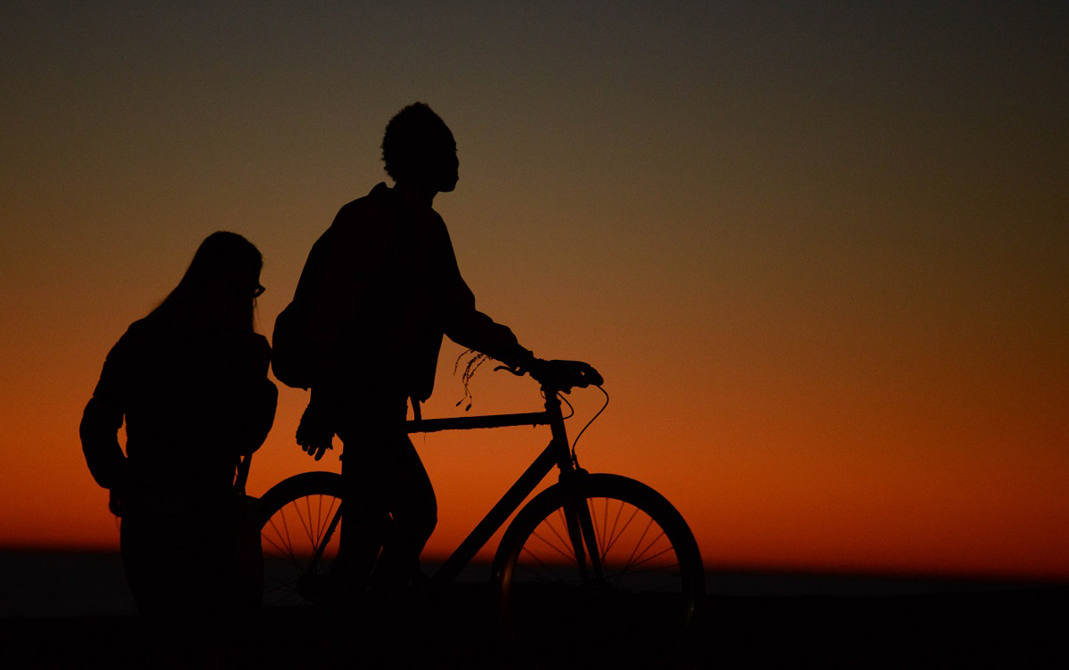 bike at sunset